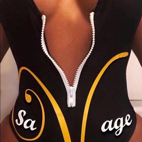 SaVage zip front swim - Picture 2 of 3